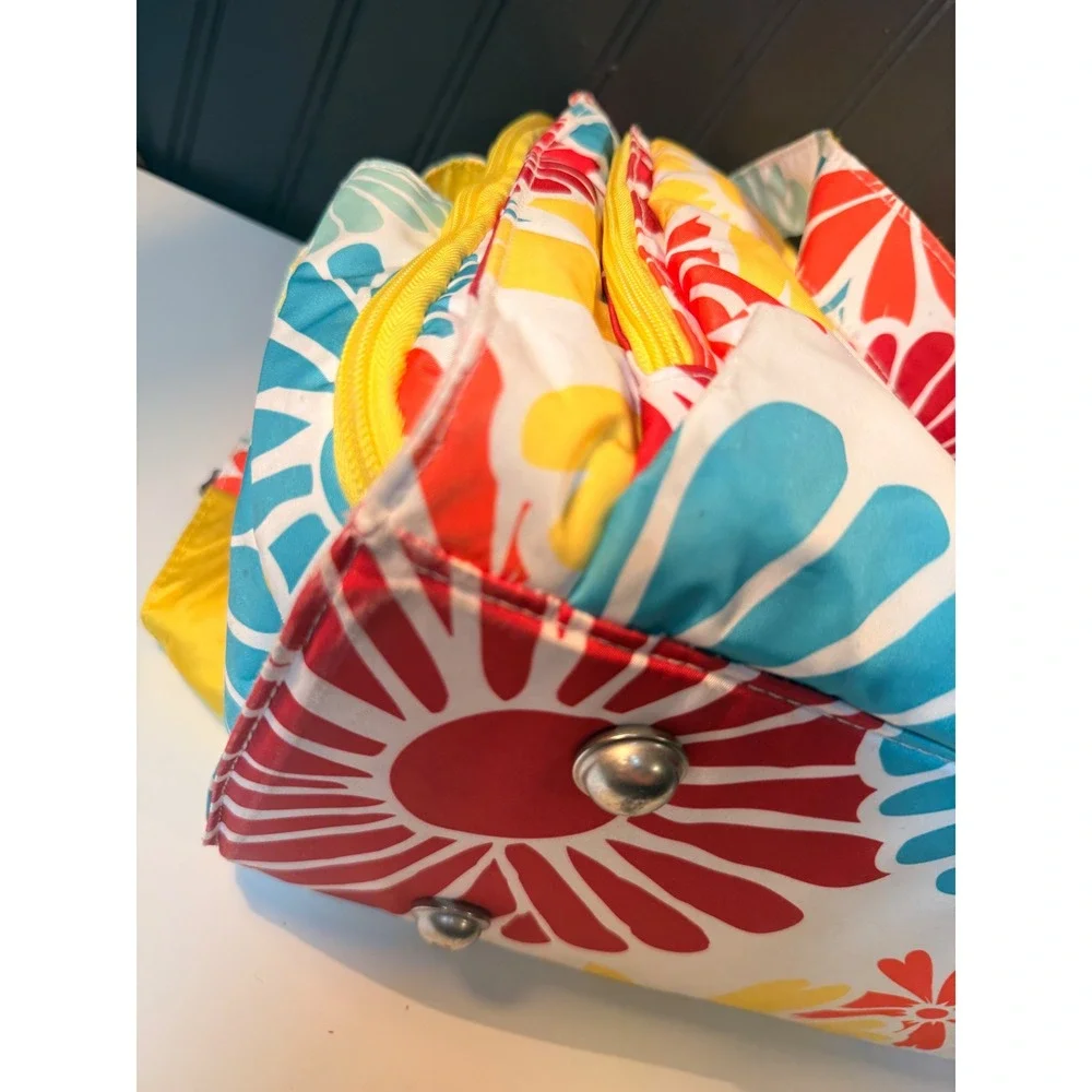 Ju-Ju-Be Be Prepared Diaper Bag Drip Drops Floral Multi-Color Large Travel Tote